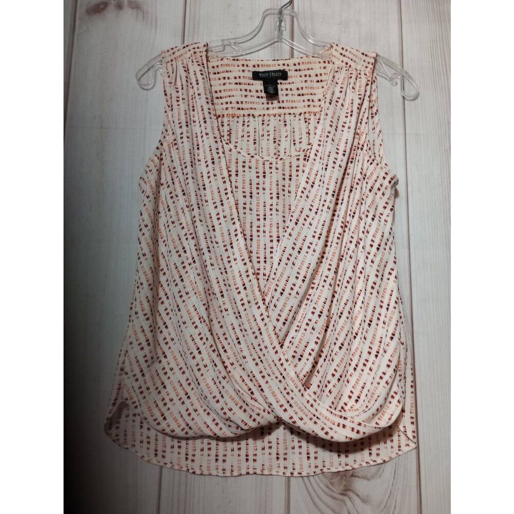 White House Black Market Shirt Ladies 4 Sleeveless Cream Bunt Orange